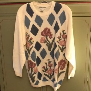 Multi colored floral sweater